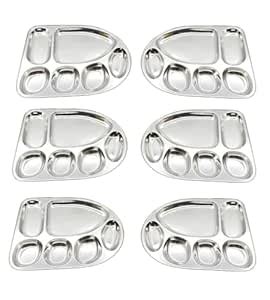 Buy Davera Stainless Steel Dinner Plate/Thali with Multi Shape ...