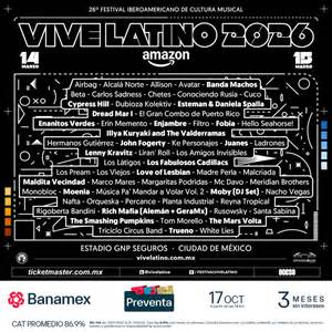 Chilango - Vive Latino 2026: fecha, cartel completo y boletos