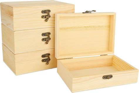 Amazon.com: OMUFBTO 2Pcs unfinished wooden box, small wooden gift boxes ...