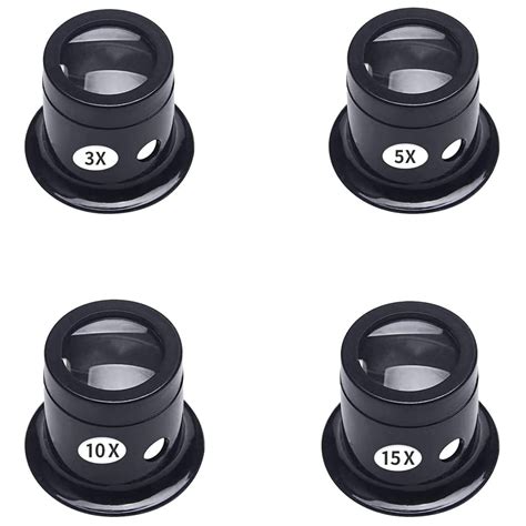 MMOBIEL 4 Pcs Magnifying Glass Set for Professional Watchmaking Jewelry ...