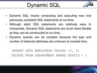 Image result for Diff Between Embedded SQL and Dynamic SQL