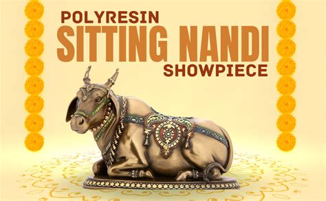 Buy NM Poly Resin Nandi Idol,Shiv Nandi,Pooja Decor,Pooja Murti,Home ...