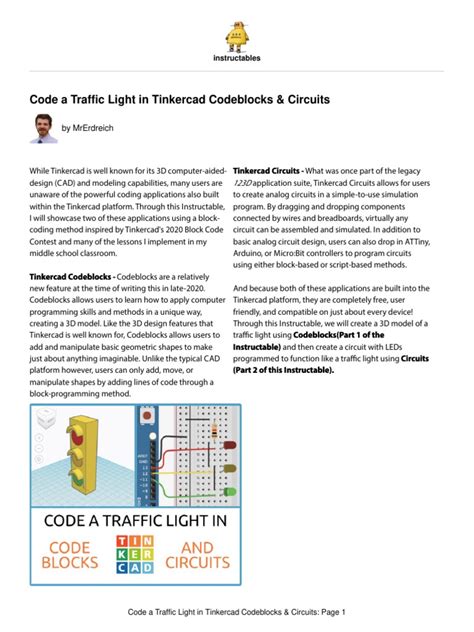 Image result for How to Make Traffic Light in Tinkercad Using Code