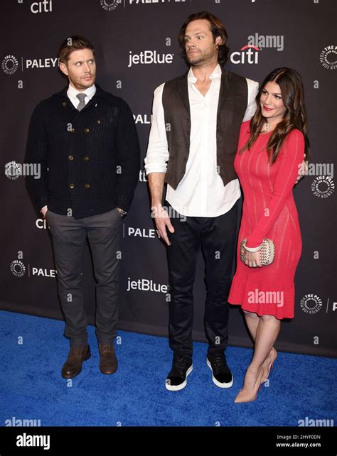 Jensen Ackles, Jared Padalecki and Genevieve Padalecki attending the 2018 PaleyFest Los Angeles ...