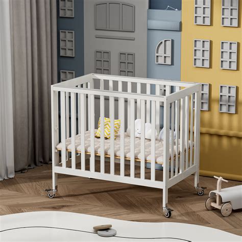 Fizzy Baby Foldable & Adjustable Height Portable Crib with Wheels ...