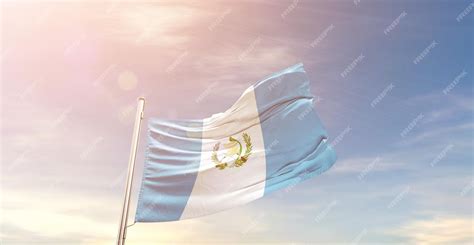 Premium Photo | Guatemala national flag waving