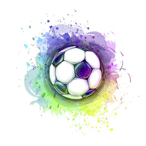Abstract stylish conceptual design of a digital soccer ball from splash ...