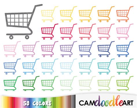 50 Shopping Cart Clipart,grocery Shop Basket,grocery Shop Trolley ...