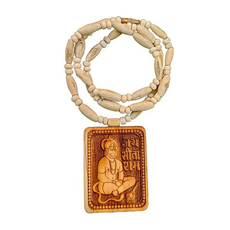 A&S Ventures Natural Wood Tulsi Kanthi Mala With Hanuman Ji Sita Ram ...
