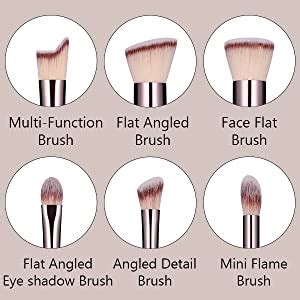 BS-MALL Makeup Brush Set 18 Pcs Premium Synthetic Foundation Powder ...