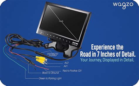 Wagzo 12V 7 Inch Dashboard TFT LCD Car Display Screen with 8 LED Car ...