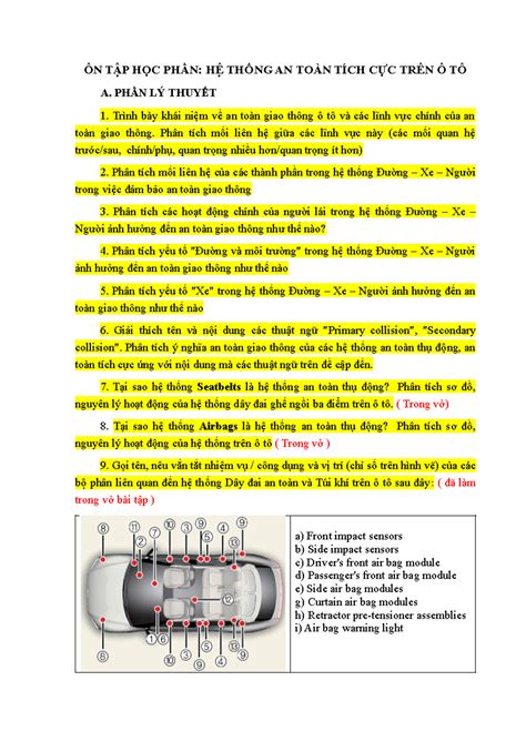 Cauhoi&Baitap ASS - ádasdadada - ÔN TẬP HỌC PHẦN: HÊ ̣THỐNG AN TOÀN ...