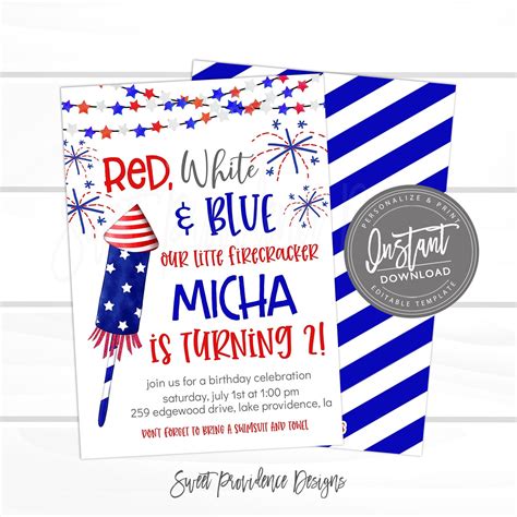 July 4th Party Invitation Template