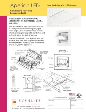 Fillable Online Aperion LED Emergency Lighting - Evenlite Fax Email ...