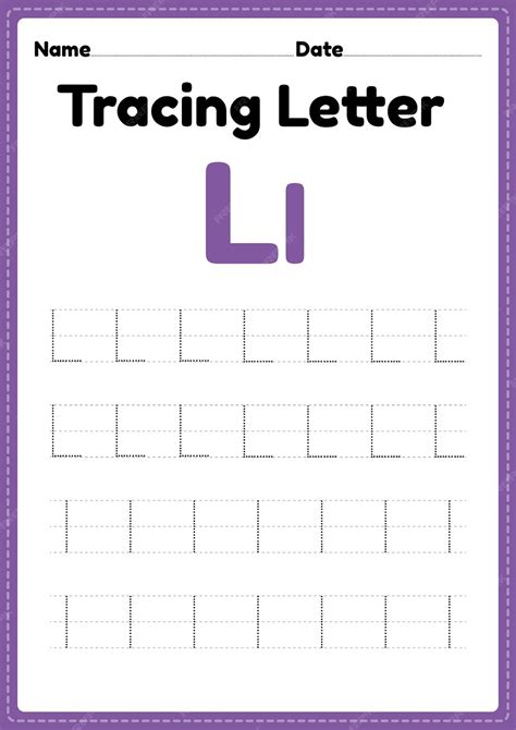 Premium Vector | Tracing letter l alphabet worksheet for kindergarten and preschool kids for ...