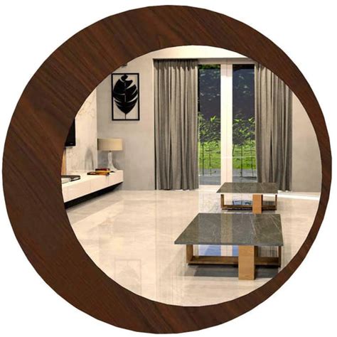 Minimalistic Round Wooden Wall Mirror – Decors Mantra