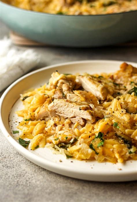 Lemon Chicken Orzo Pasta Bake (one pot!) - SueBee Homemaker