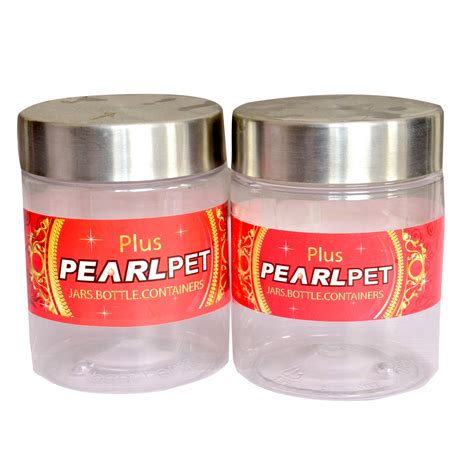 PEARLPET Plastic Jar - 1000 ml, 2 Pieces, Transparent : Amazon.in: Home ...