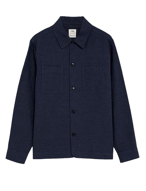 Buy Linen Blend Overshirt at Marks & Spencer