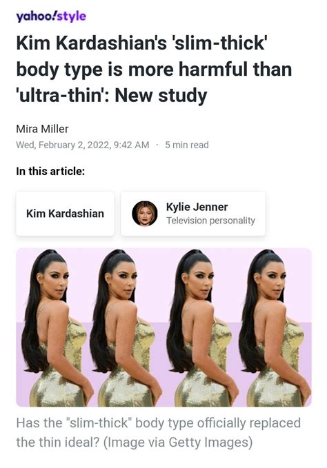 "Kim Kardashian 'Slim-Thick Body Type Is More Harmful Than 'Ultra-Thin ...