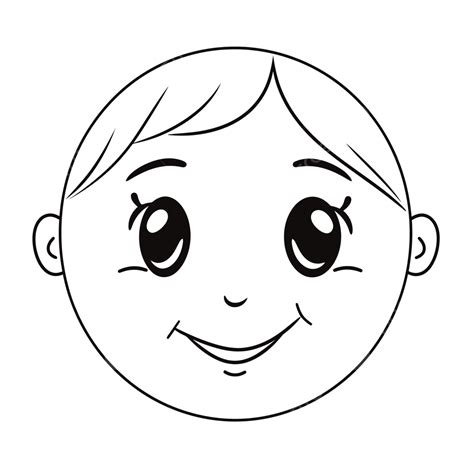 Kids Face Coloring Page Outline Sketch Drawing Vector, Wing Drawing ...