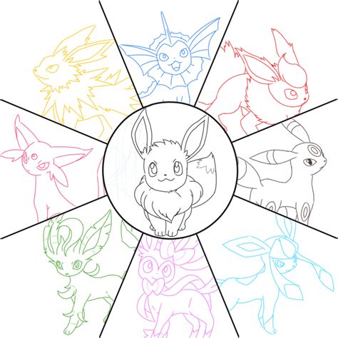 Pokemon Eevee Evolutions Coloring Pages Coloring Page Pokemon Trading