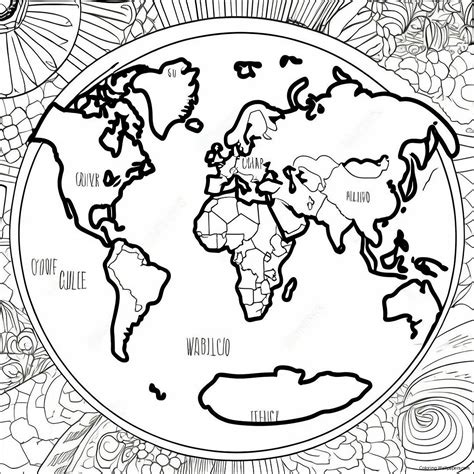 World Map Coloring Page (21303-16833)