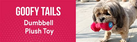 Buy Goofy Tails Gym Series Dumbbell Plush Toy for Dogs | Squeaky Toy ...