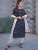 Buy Black Printed Cotton Straight Kurta With Salwar & Dupatta Online at ...