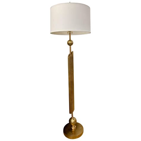 Mid Century Modern Brass Globe Shades Floor Lamp at 1stDibs