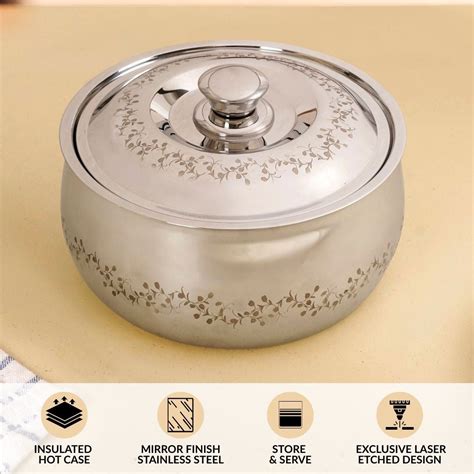 Insulated Stainless Steel Roti Casserole 1500ml Online - Premium ...