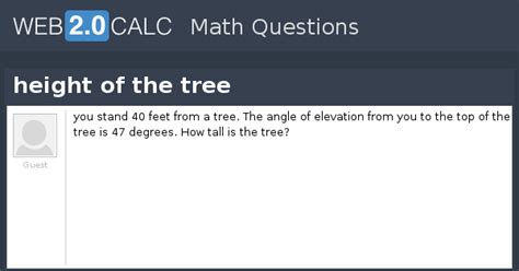 View question - height of the tree