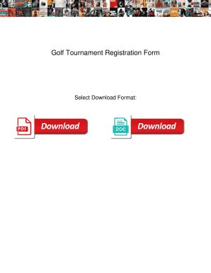 Fillable Online Golf Tournament Registration Form. Golf Tournament ...
