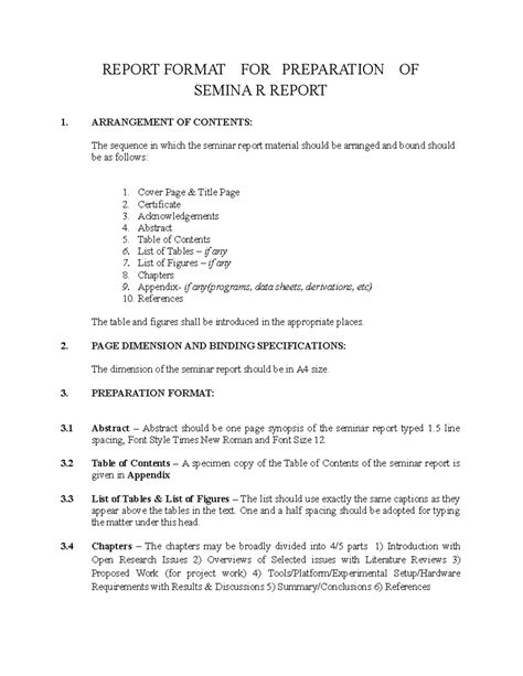 Seminar Report Format - Ram krushn hari - REPORT FORMAT FOR PREPARATION ...
