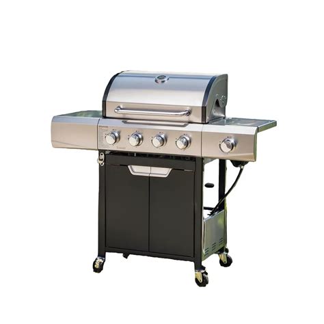 New 5 Burner Grill with Lid 1 Bracket 4 Wheels with Furniture Cover