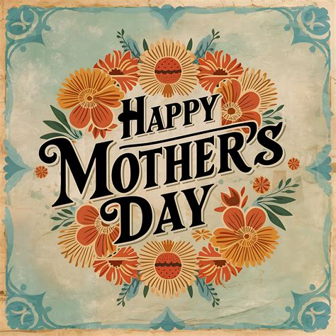 Vintage Floral Mother’s Day - Free Vector Download | Mothers day card ...