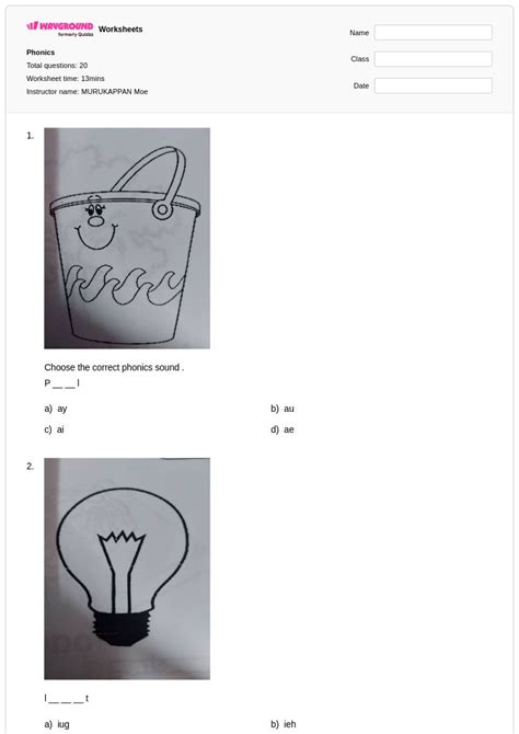 50+ Phonics worksheets for Class 2 on Wayground | Free & Printable