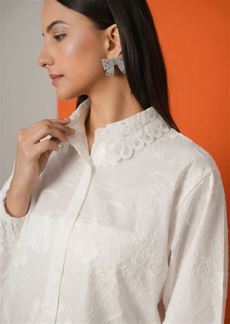 Garden Stitch Shirt White – Heart Up My Sleeves