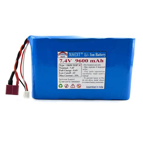 MAENT® 7.4V 18650 Lithium ion Rechargeable Battery 2S3P 2 Wire Dc Deans ...