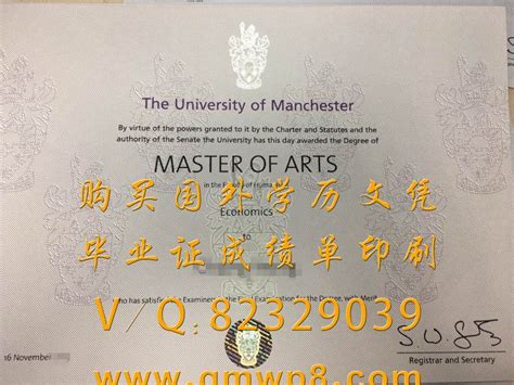 曼彻斯特大学毕业证/文凭/学位证书 | University of manchester, Economics, Art masters