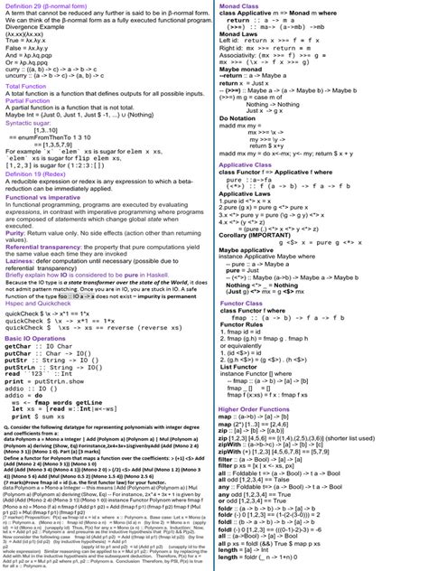Image result for Functional Programming Cheat Sheet