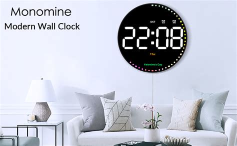 Buy Monomine Digital Wall Clock,10" Digital Clock Large Display with ...