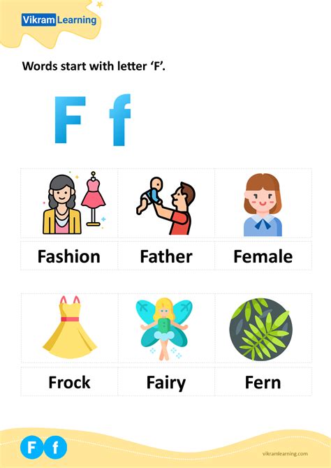 Download f letter words worksheets for free | vikramlearning.com