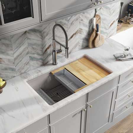 Elkay ELXRU13322WFX0 Quartz Luxe 33" Undermount Single Basin Quartz ...