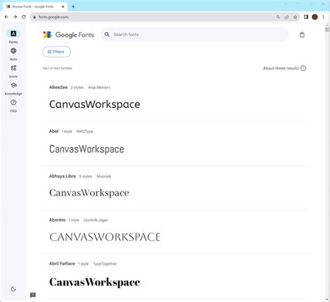 Cutting Crafts Adding Google Fonts to CanvasWorkspace‍