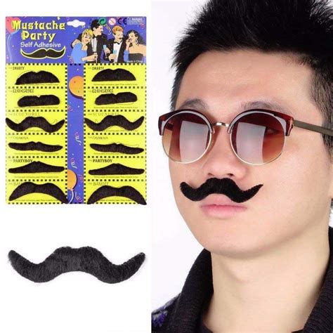 Buy Jamboree 12 PCS Self Adhesive Fake Mustache - Premium Novelty ...