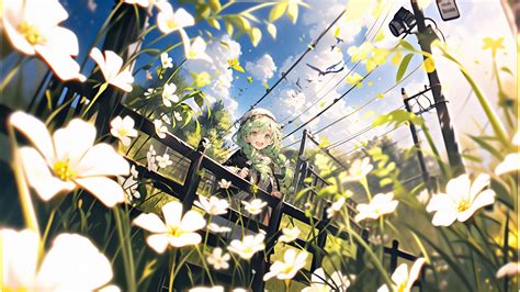Download wallpaper 3840x2160 girl, smile, flowers, field, hedge, summer ...
