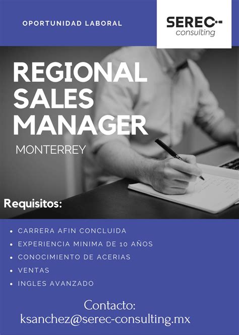 >>Gerente Regional de Ventas>> Ingles Avanzado Ingeniería Conocimientos ...