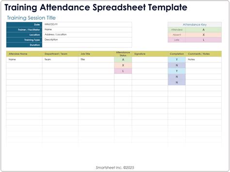 Meeting Attendance Sheet Template Excel