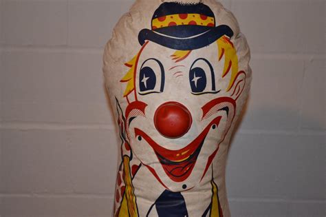 Vintage Rare BOBO the Clown Bop Bag toy 1960s inflatable punching bag ...
